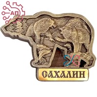 Магнит из гипса Медведь 2 с медведями Сахалин 32470