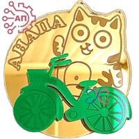 Магнит II Кот на велосипеде Анапа 32495