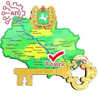 Магнит I Карта с фурнитурой ключ Томск 1812