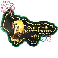 Магнит печать на зеркальном пластике Карта 1 вид Сургут 33192 33192