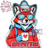 Магнит II Лис с кружкой Шерегеш 33901 33901