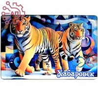 Магнит со смолой серии "Калейдоскоп" Тигры 3 Хабаровск 33916 33916