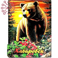 Магнит II серия "Животные России" Медведь 4 Хабаровск 34022 34022