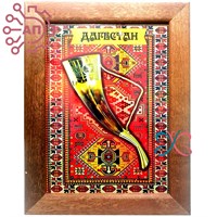 Панно в рамке Рог на ковре Дагестан 34109 34109
