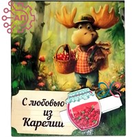 Магнит I с прищепкой Лось с баночкой варенья Карелия 34162 34162