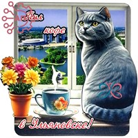 Магнит II Окно с цветами и котом Ульяновск 34175 34175