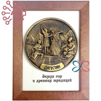 Панно из гипса в рамке Танцующая пара с джигитами Дагестан 34193 34193