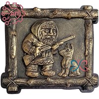 Магнит из гипса Рамка из дерева Охотник с собакой 34258 34258