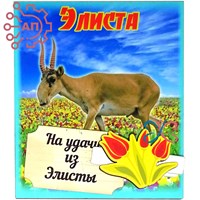 Магнит I с прищепкой Сайгак с тюльпанами Калмыкия, Элиста 34298 34298