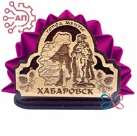 Салфетница с гравировкой Хабаров с картой Хабаровск 34312 34312