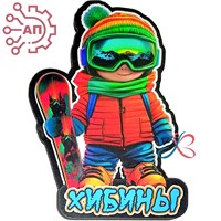 Магнит II Сноубордист в красной куртке Хибины 34574 34574