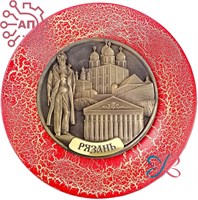 Тарелка сувенирная с 3D вставкой из гипса Коллаж вид 2 Рязань 34600 34600