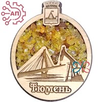 Магнит с минералами Овал с мостом и гербом Тюмень 34608 34608