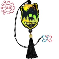 Подвеска в авто цветная Медведь с луной с кисточкой Тюмень 30454 30454