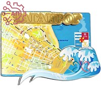Магнит II Карта с волной и фурнитурой Таганрог FS010113 FS010113