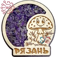 Магнит с аметистом с гравировкой Мухомор Рязань 34719 34719
