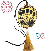 Подвеска в авто с гравировкой на зеркальном пластике Лапа Новосибирск 34724 34724