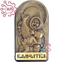 Магнит из гипса Мальчик с рыбой Камчатка 34749 34749
