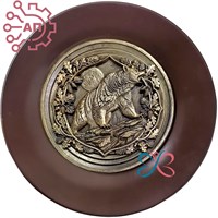 Тарелка сувенирная с 3D вставкой из гипса Медведь 34858 34858