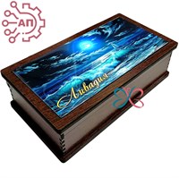 Шкатулка-купюрница со смолой 175 Пейзаж Ливадия, Находка, Волчанец 34894 34894