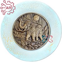 Тарелка сувенирная с 3D вставкой из гипса Мамонт 34906 34906
