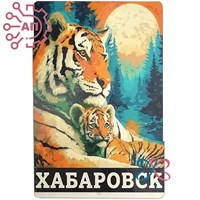 Магнит II серии "Постер" Тигрица с тигренком Хабаровск 35080 35080