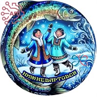 Магнит со смолой Круг с рыбой Этно дети Нижневартовск 35124 35124