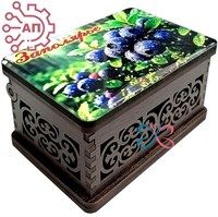 Шкатулка малая резная со смолой Черника Заполярье, Мурманск 35226 35226