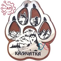 Магнит с гравировкой фанера + пластик Лапа хаски Мурманск 31435 31435