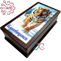 Шкатулка-купюрница со смолой 175 Тигры Благовещенск 35329 35329