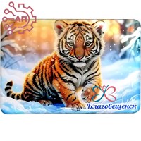 Шкатулка малая резная со смолой Тигренок Благовещенск 35335 35335
