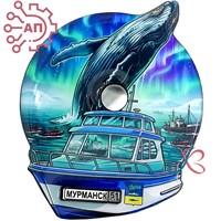 Магнит II со смолой и фурнитурой Судно с китом Мурманск 35338 35338