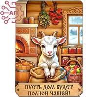 Магнит I Белый козленок "Пусть дом будет полной чашей" 35382 35382