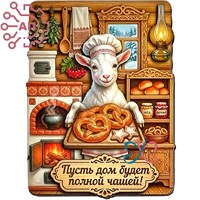 Магнит I Белый козленок "Пусть дом будет полной чашей" 35382 35382