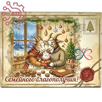 Магнит I Винтажная открытка "Семейного благополучия" 35385 35385