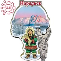 Магнит II со смолой и фурнитурой Этно девочка с оленем Норильск  35393 35393