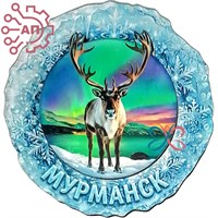 Магнит II Олень в снежной рамке Мурманск FS002883 FS002883