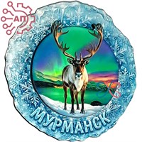 Магнит II Олень в снежной рамке Мурманск FS002883 FS002883