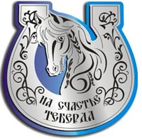 Магнит Подкова "На счастье" вид 1 Лошадь с названием Вашего города серебро-синий Архыз - фото 37486