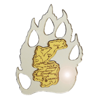 Магнит зеркальный комбинированный Лапа тигра с картой Хабаровск FS006616 - фото 45210