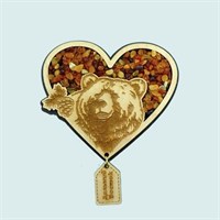 Купить магнитик Янтарь Дальний Восток Медведь в сердце - фото 46270