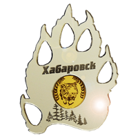 Магнит зеркальный комбинированный Лапа тигра с кругом Хабаровск FS007848 - фото 47310