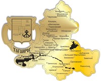 Магнит зеркальный Карта Таганрог - фото 48554