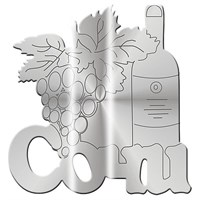 Магнит зеркальный Бутылка с виноградом и символикой Сочи - фото 48607