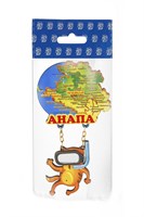 Магнитик цветной Качели №14 Карта с названием города и кот в маске Анапа арт 2404 - фото 51234