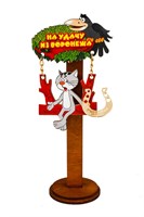 Магнит качели № 18 "Ворона и кот с зеркальной фурнитурой и логотипом Вашего города" - фото 51248