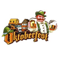 Магнит 3-хслойный №10 Пивовар с кружками и логотипом "Oktoberfest" арт 2605 - фото 53543