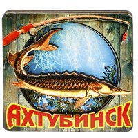 Магнитик Иллюминатор с осетром Ахтубинск 1990 - фото 54468
