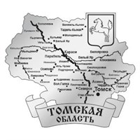 Магнит зеркальный Карта Томской области - фото 60087