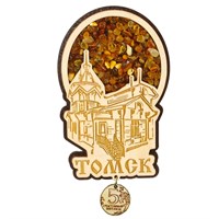 Магнит с янтарем и подвесной деталью Достопримечательности с символикой Томска - фото 60189